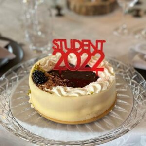 Caketoppers 10 cm STUDENT 2022 frosted rød