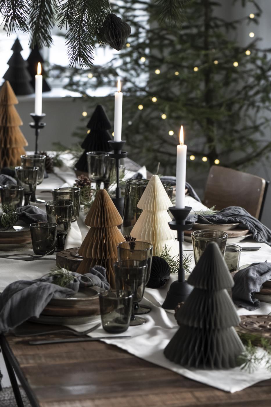 IB LAURSEN | Stofserviet dobbeltvævet mørkegrå 6867-16 treend 11