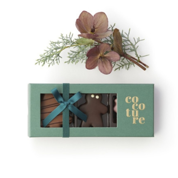 3 stk julemarcipanfigure i grøn æske fra cocoture