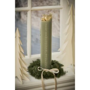 Kalenderlys grøn sterin med præget tal svanemærket 78009-81 trend 2