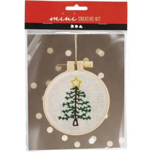 Mini DIY broderi kit juletræ 1 stk 977488 1