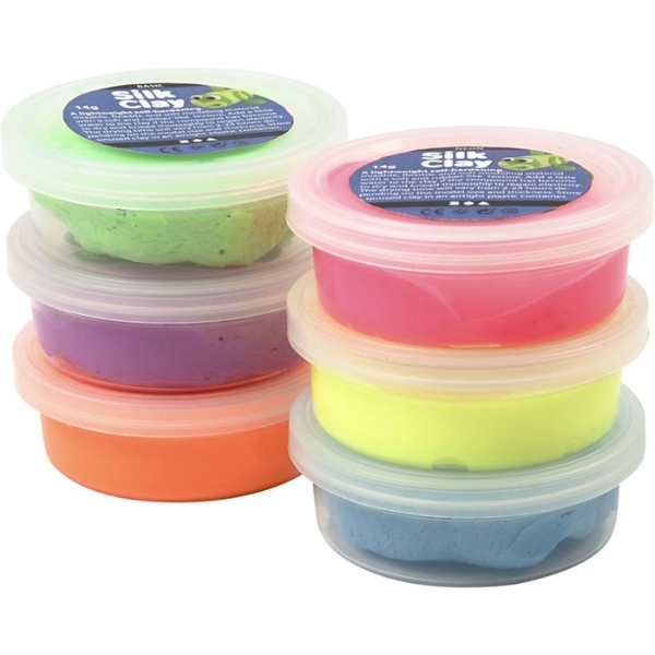 Silk Clay 79140 6x14 g neonfarver 1