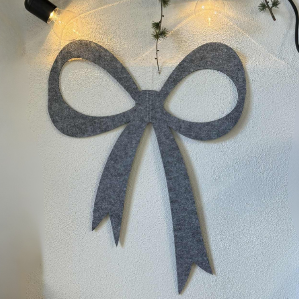 Sløjfe grå filt 55 cm