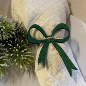 Sløjfe grøn filt 7 cm
