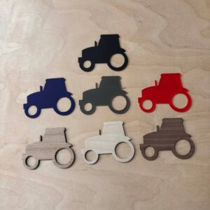 TRAKTOR BORDKORT i træ & akryl | skriv selv navn