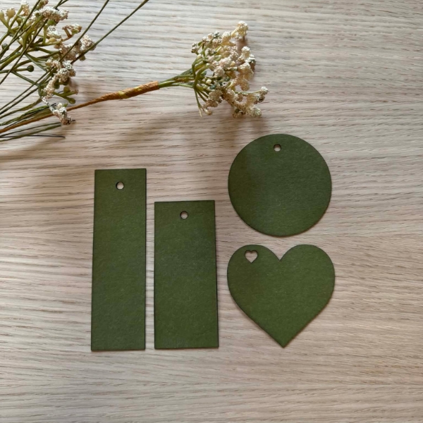 Bordkort DIY læderpapir 4 modeller grøn