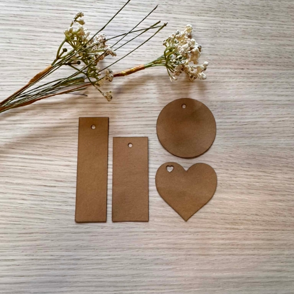 Bordkort DIY læderpapir 4 modeller lys brun