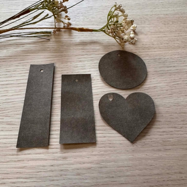 Bordkort DIY læderpapir 4 modeller mørk brun