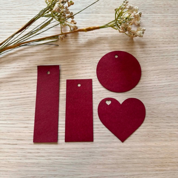 Bordkort DIY læderpapir 4 modeller rød