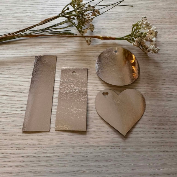 Bordkort DIY læderpapir 4 modeller rosegold